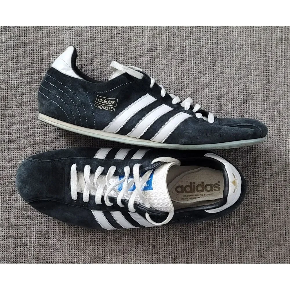 Adidas Men's Vtg Gerd Müller Black‎ Suede Football Soccer Boots Cleats Size 11.5
